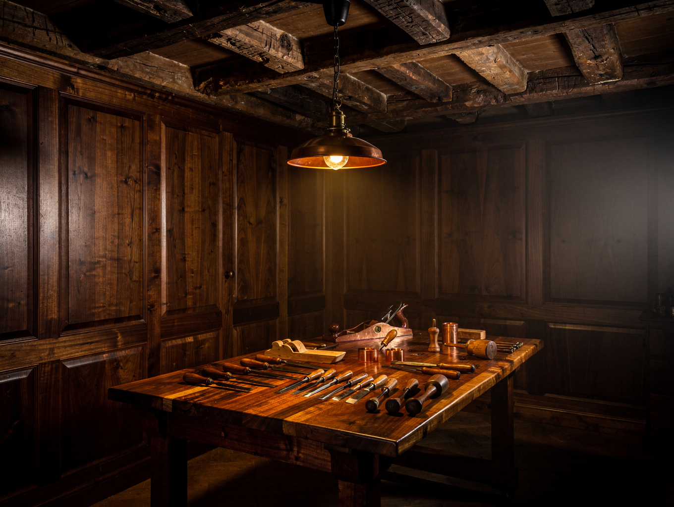 Handcrafted interior timber wall lining and bespoke structural timber framing